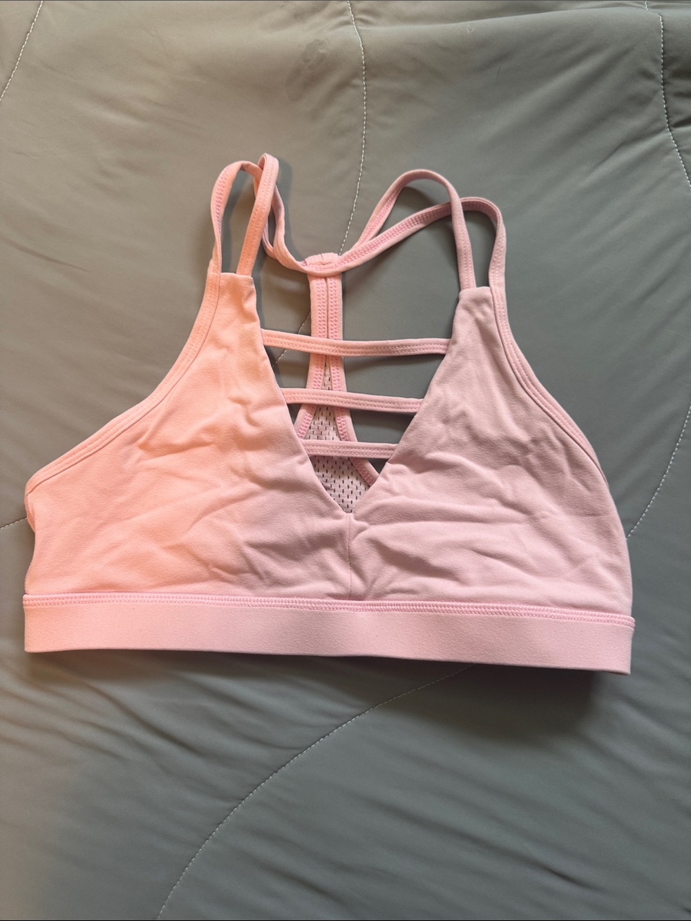 ZYIA Light Pink Strappy Sports Bralette doesn’t have pads